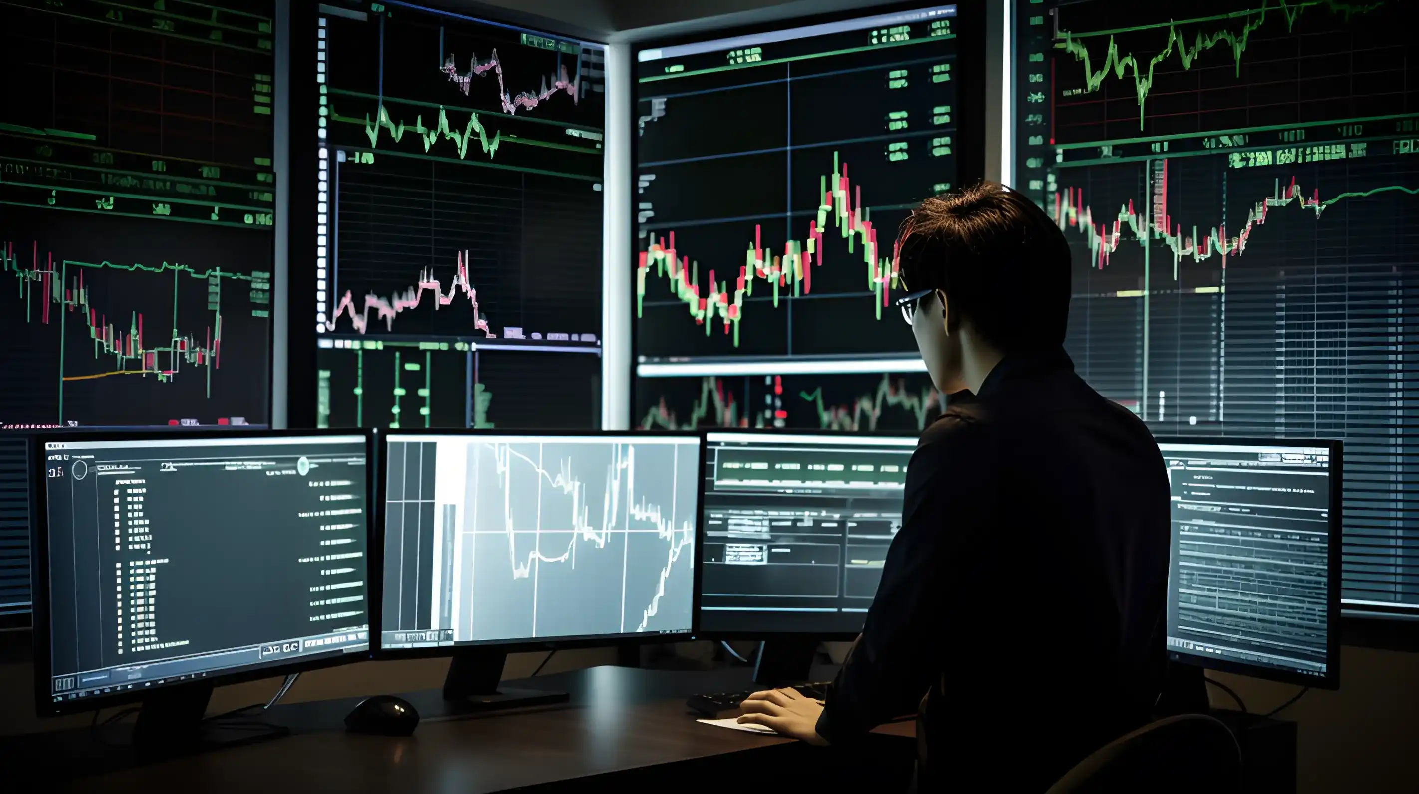 A person looking at a graph showing a spike and sudden drop, to illustrate the volatility often seen in Crypto Pump and Dump schemes.webp