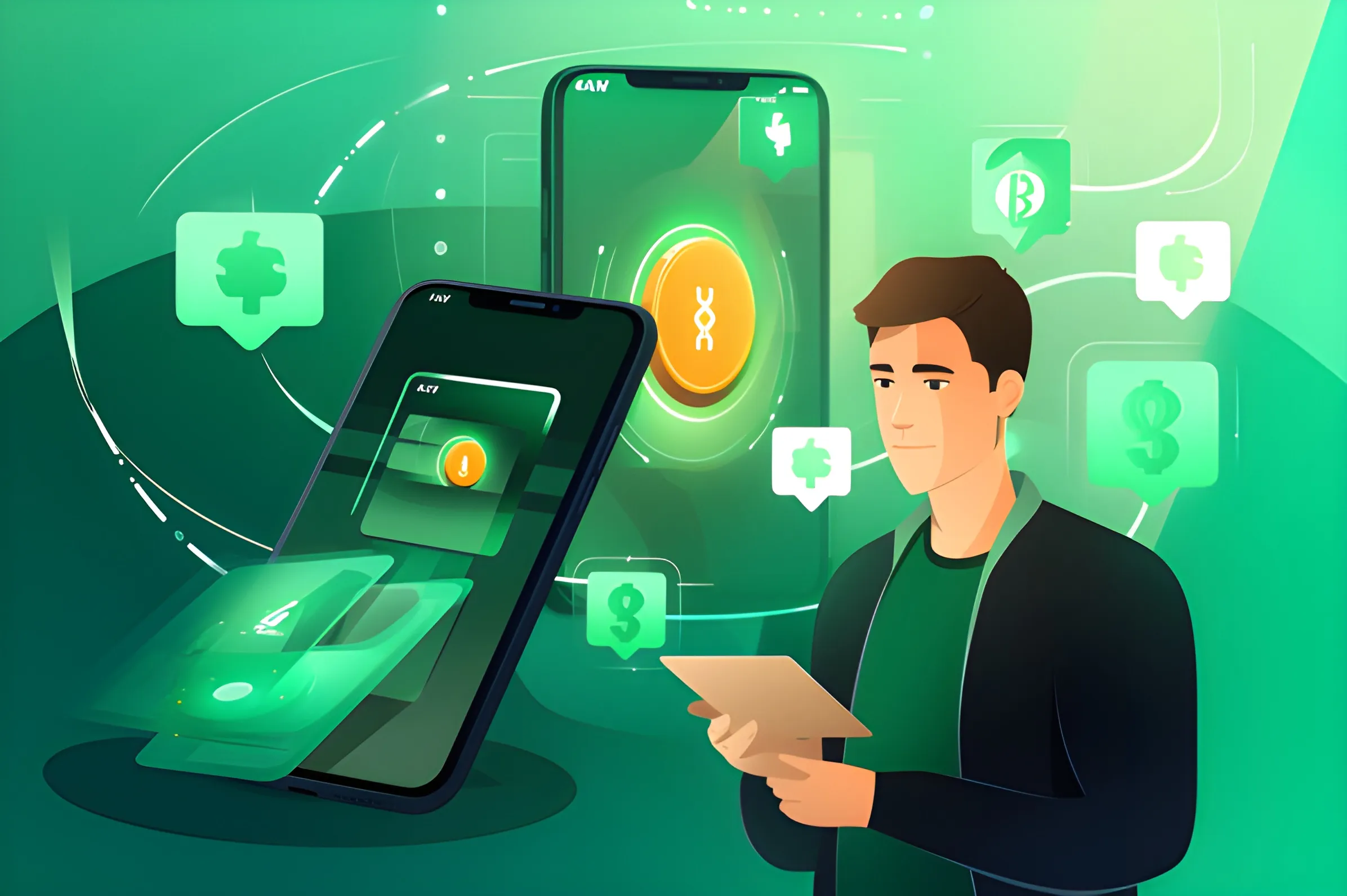 A picture showcasing an individual holding their ID and a smartphone, demonstrating the initial verification steps necessary to transfer crypto from Robinhood to Coinbase.webp