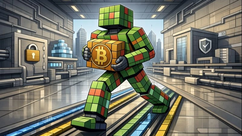 Robot executes bitcoin strategies across tokenized rails tracking crypto price