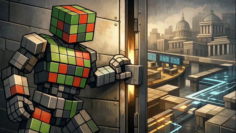 Robot halts gateway reflecting institutional crypto price index caution