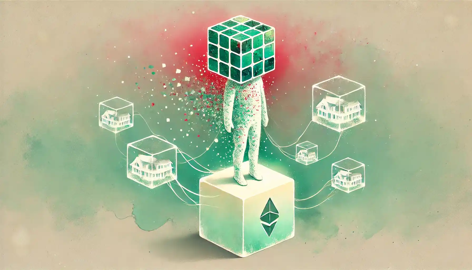 Robot holding pastel cubes symbolizing real estate tokenization assets [crypto price index]