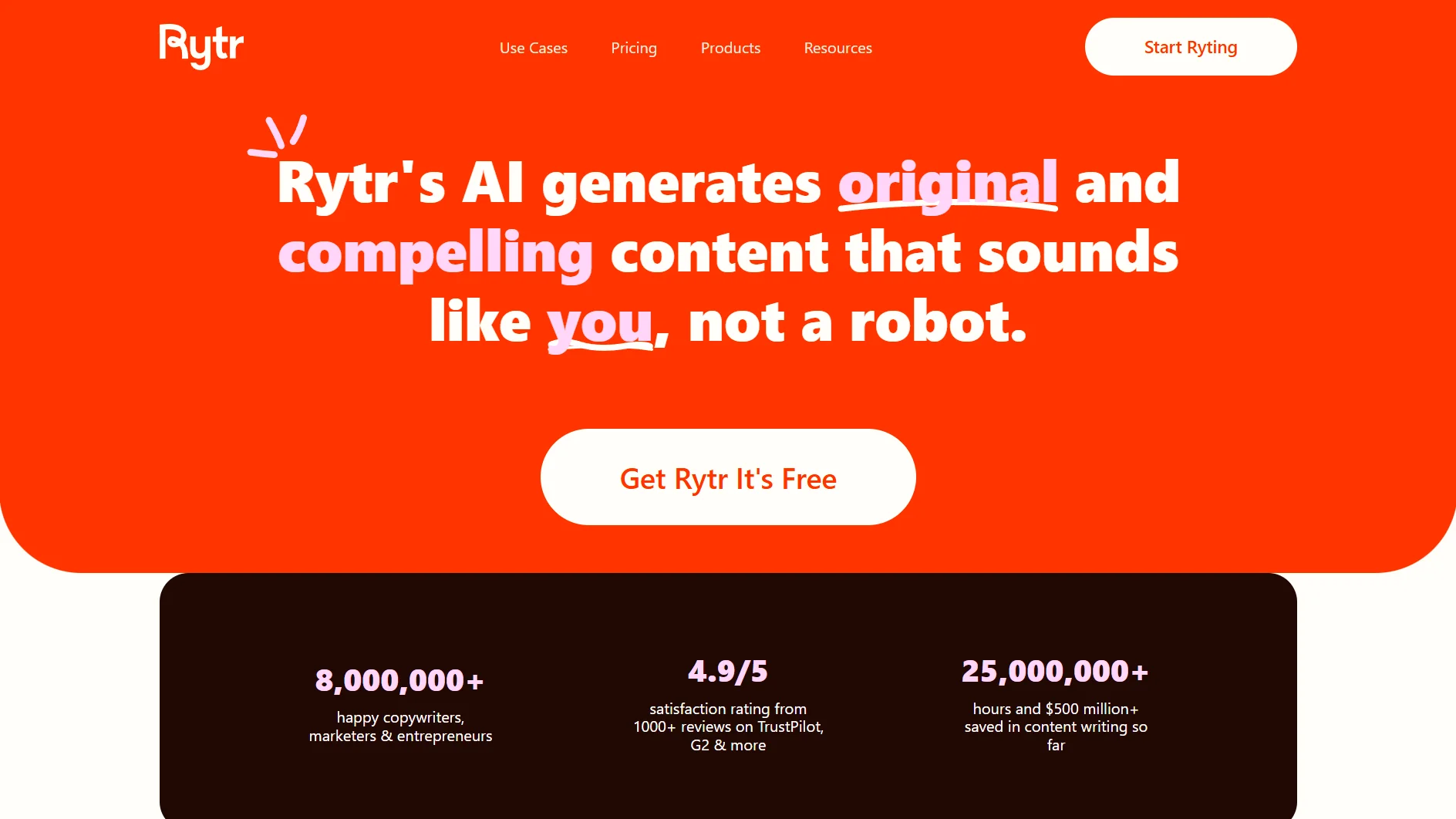 rytr homepage