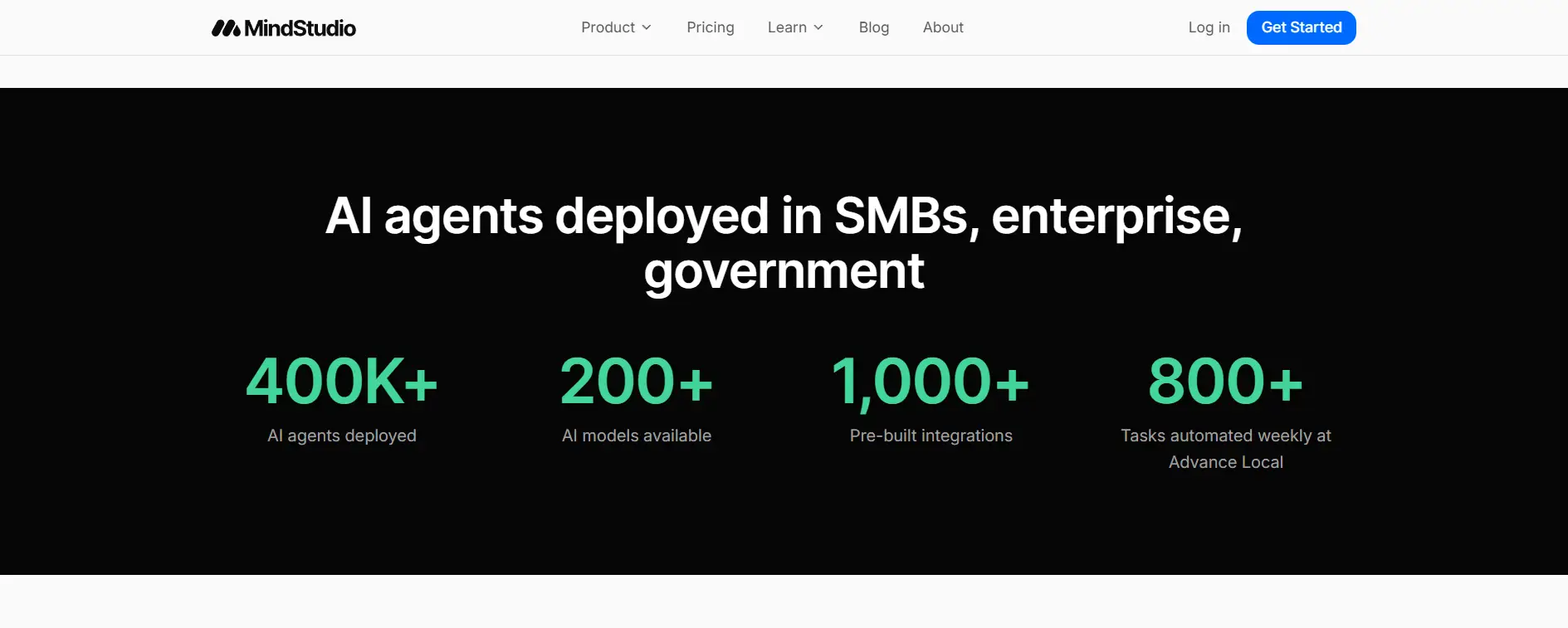 MindStudio homepage