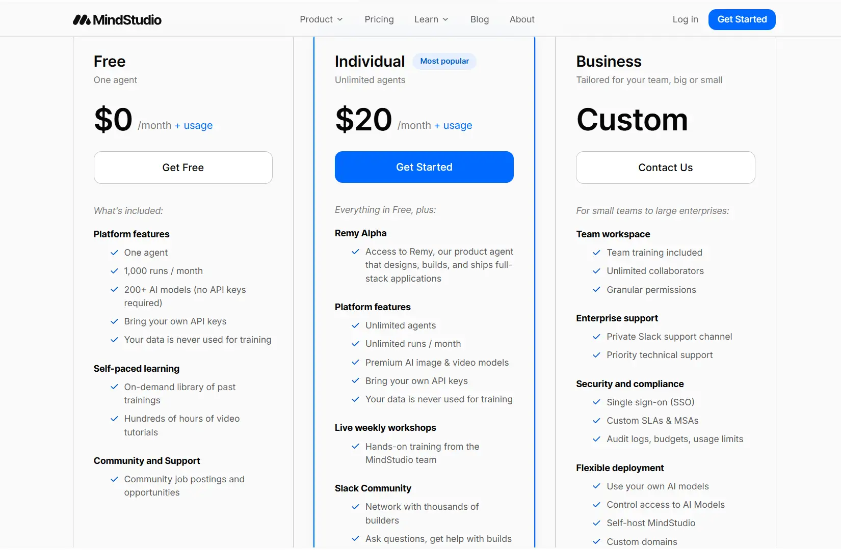 MindStudio pricing