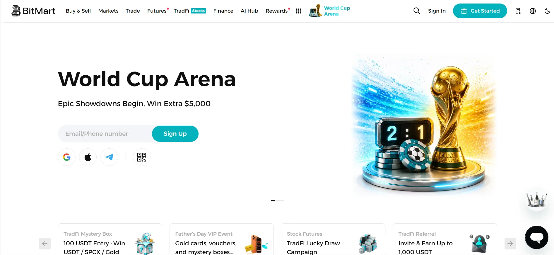 BitMart homepage