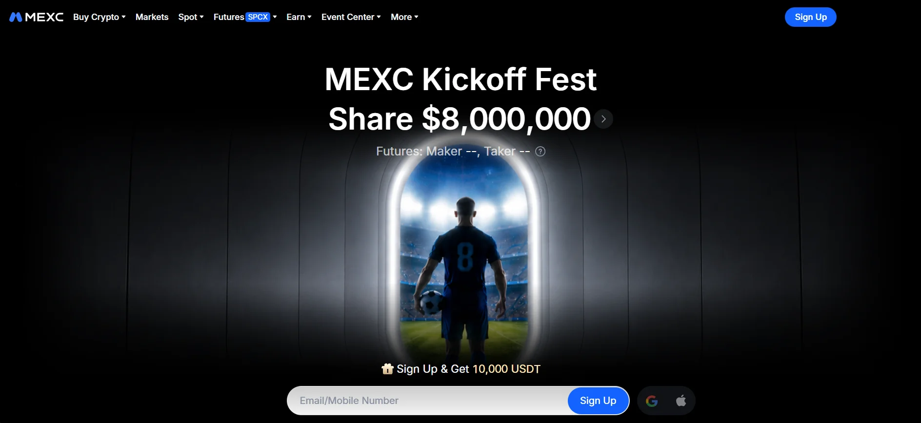 MEXC homepage